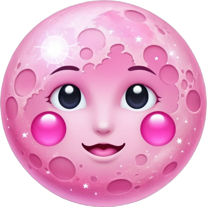 Pink sparkly moon emoji