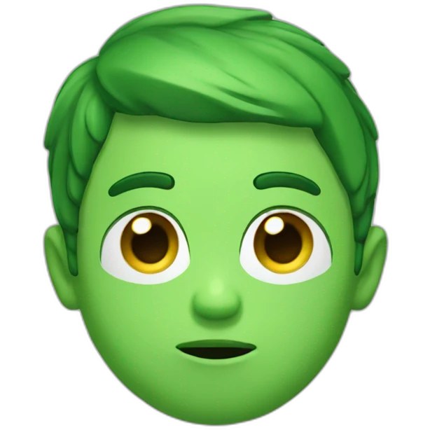 a green boy face eyes closed and wierd mouth expression  emoji