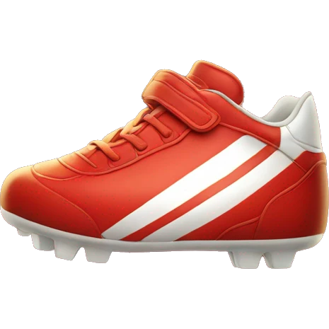 red soccer shoe with a white stripe and a gold buckle emoji