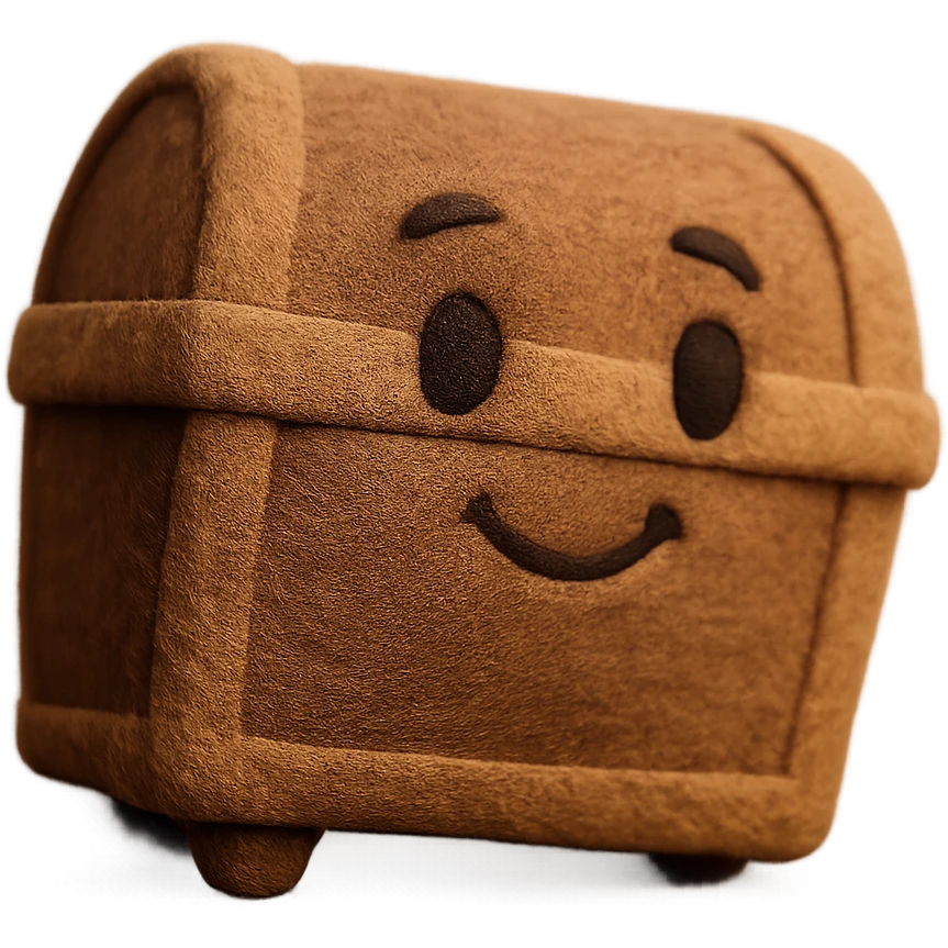 a chest, plush portrait style emoji