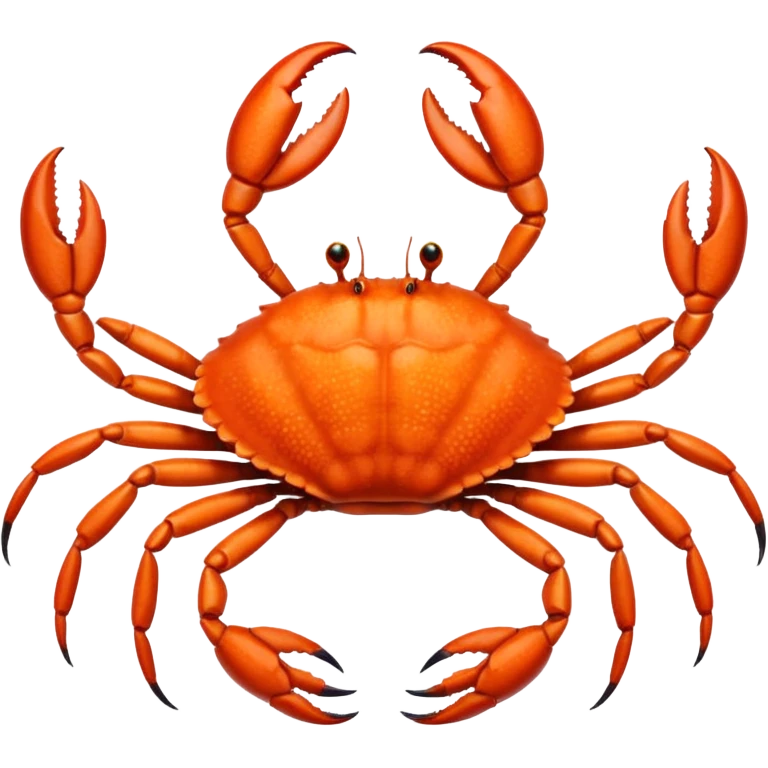 A live crab with eight legs and two pincers emoji