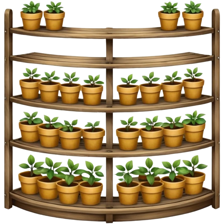 Large curved multi-tier Old plant rack  emoji