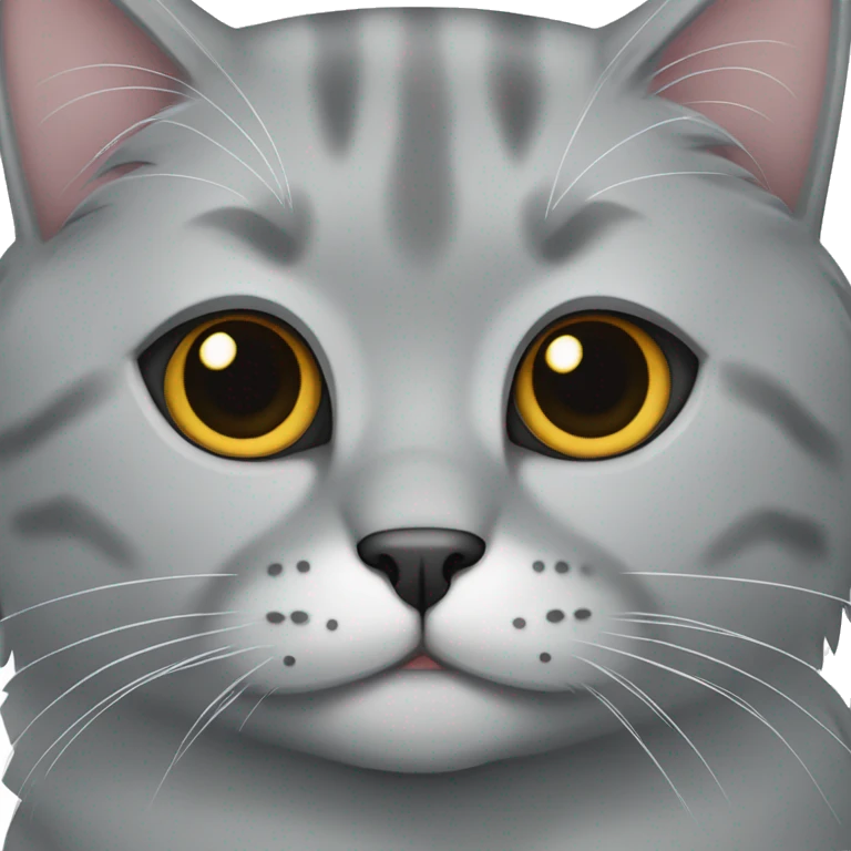 Gray Scotish fold cat emoji
