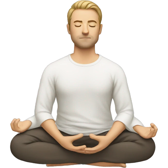 european man meditating emoji