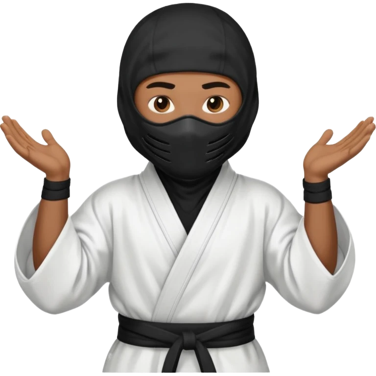 All white ninja robe and light brown skin color emoji