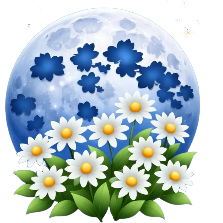 full moon with flowers  emoji
