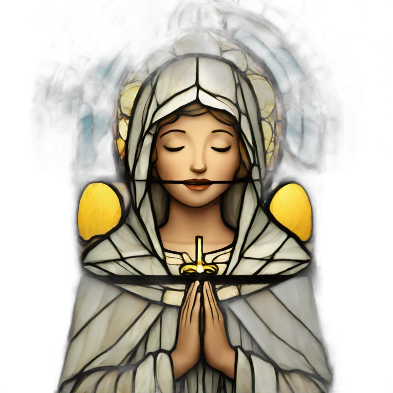 Stained glass holy Mary emoji