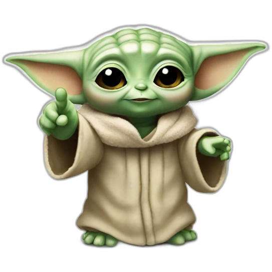 Baby yoda doing a thump up emoji