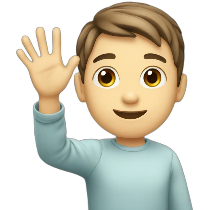 boy wave hand emoji