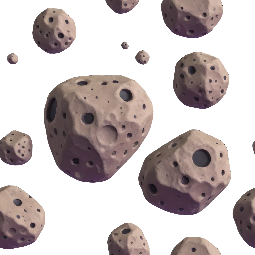 detailed 3D asteroid with craters emoji