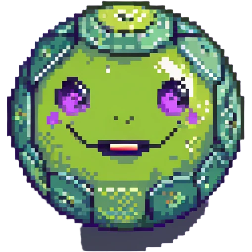 lime green planet with darker green patterns and a cute smiling face emoji