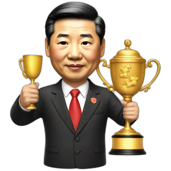 xi Jinping with cup award emoji