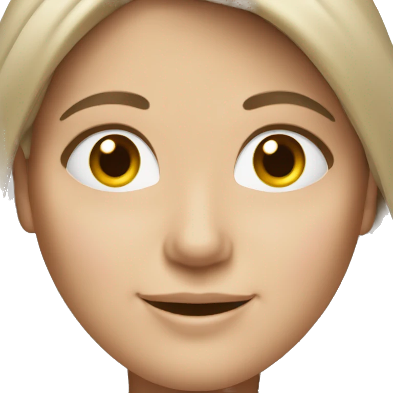 Happy white lady with brunette hair emoji