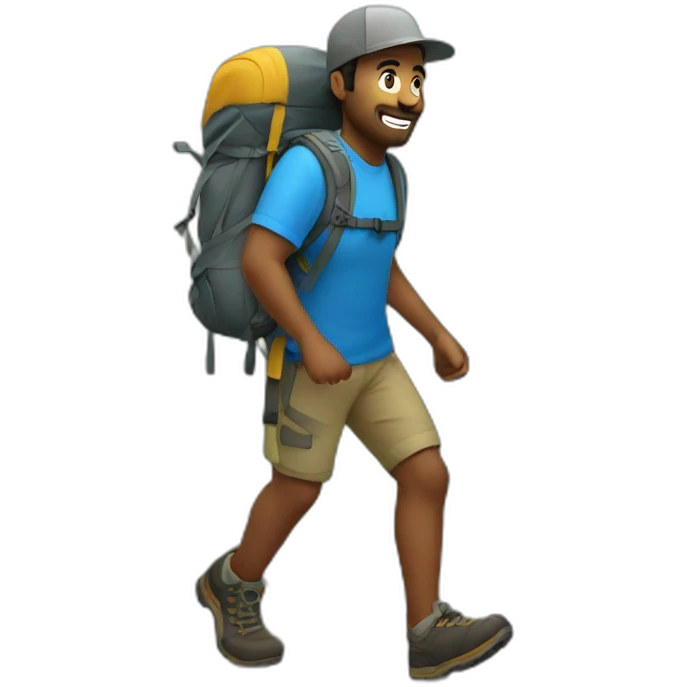 Hiking in the Mountain emoji