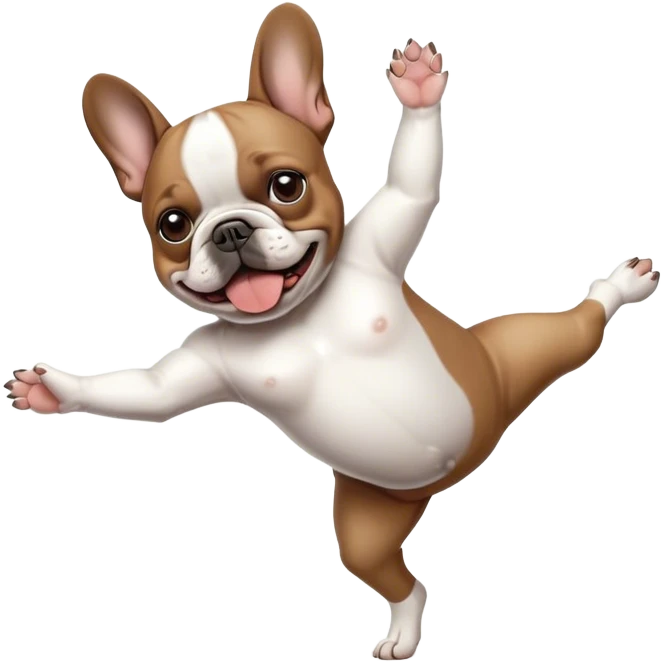 french bulldog doing a cartwheel emoji