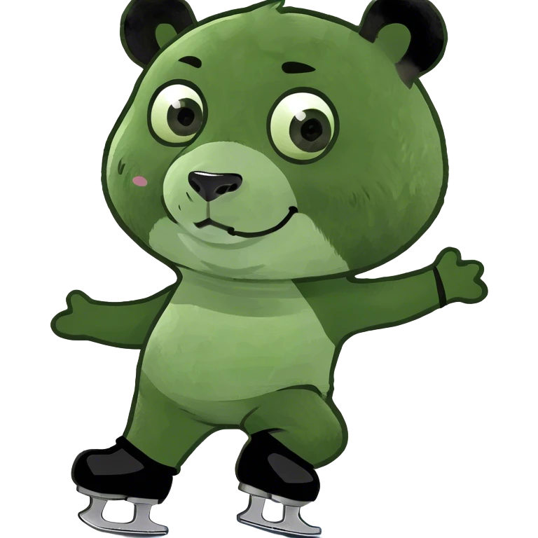Panda ice skating emoji