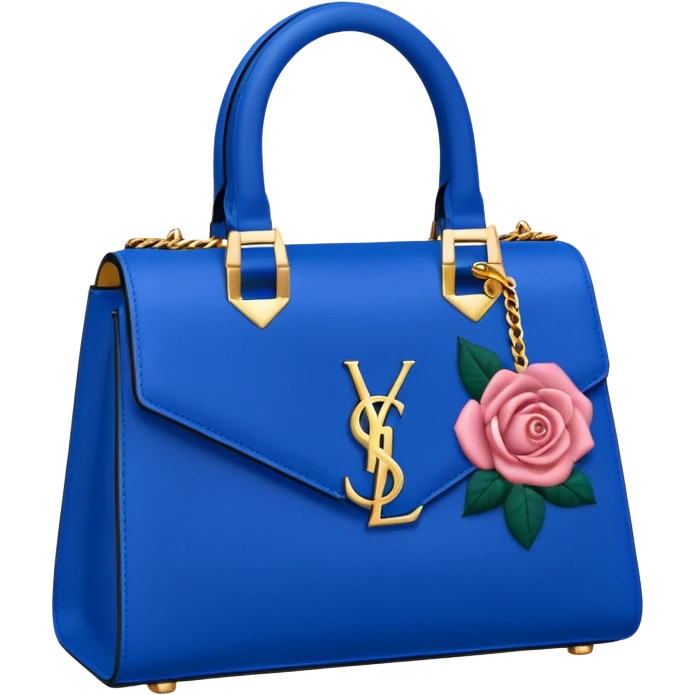 Rose ysl design blue hand bag emoji