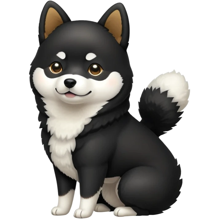 cute black Shiba Inu dog standing full body view emoji
