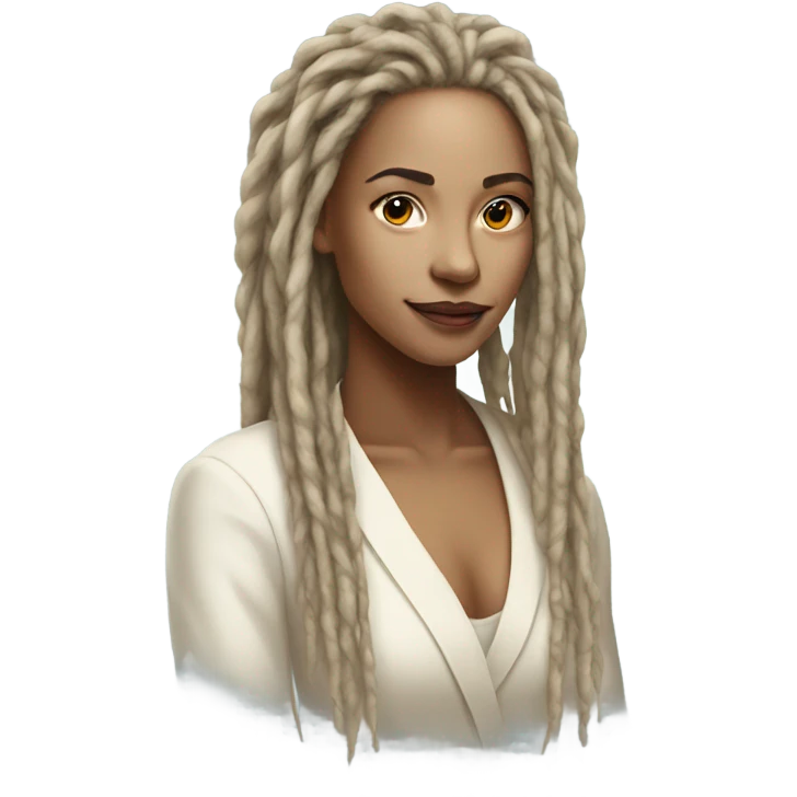 elegant light-skinned dreadlocks beauty portrait emoji