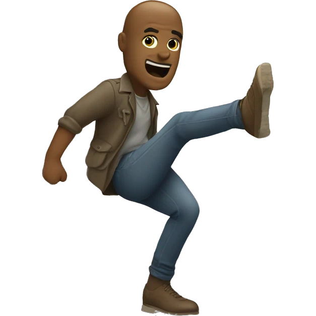 Man kicking can down road emoji
