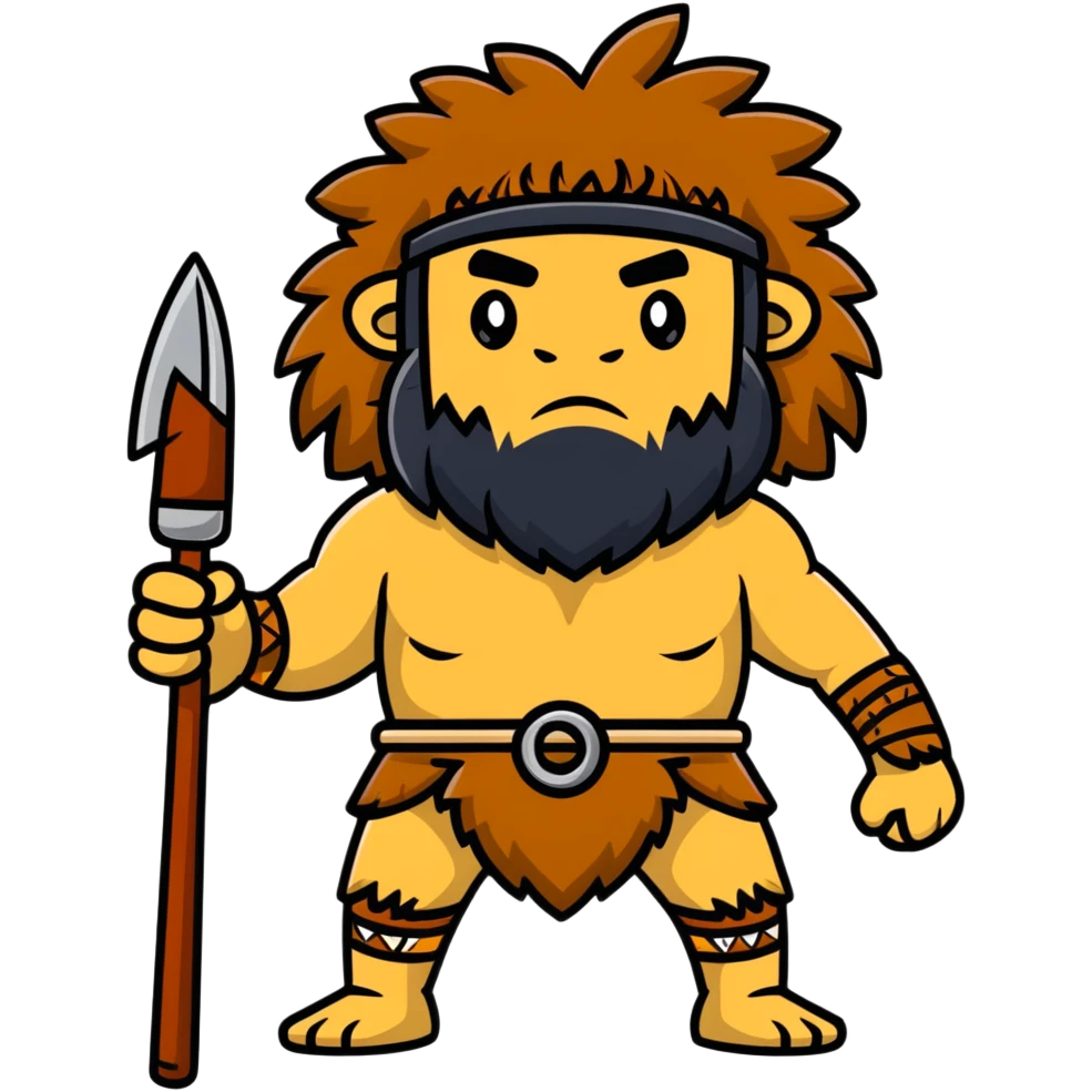 caveman with animal fur clothing and a club emoji