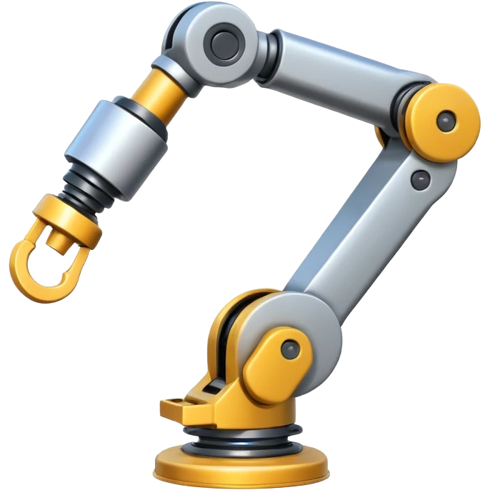 Industrial Arm – Silver robotic arm, gripping tool emoji