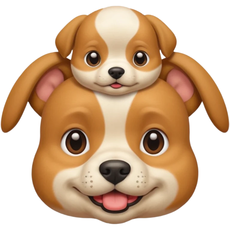 Doggy with a baby on his head and his face  emoji
