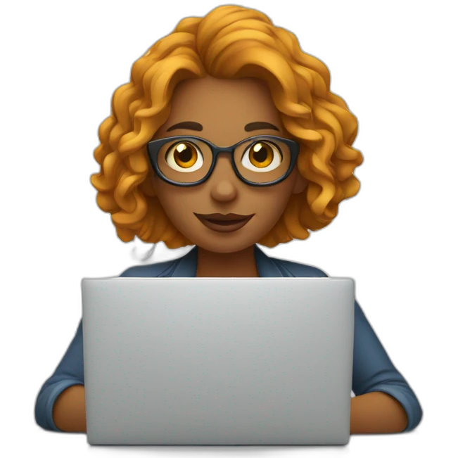 woman designer-doing-wireframes with a laptop emoji