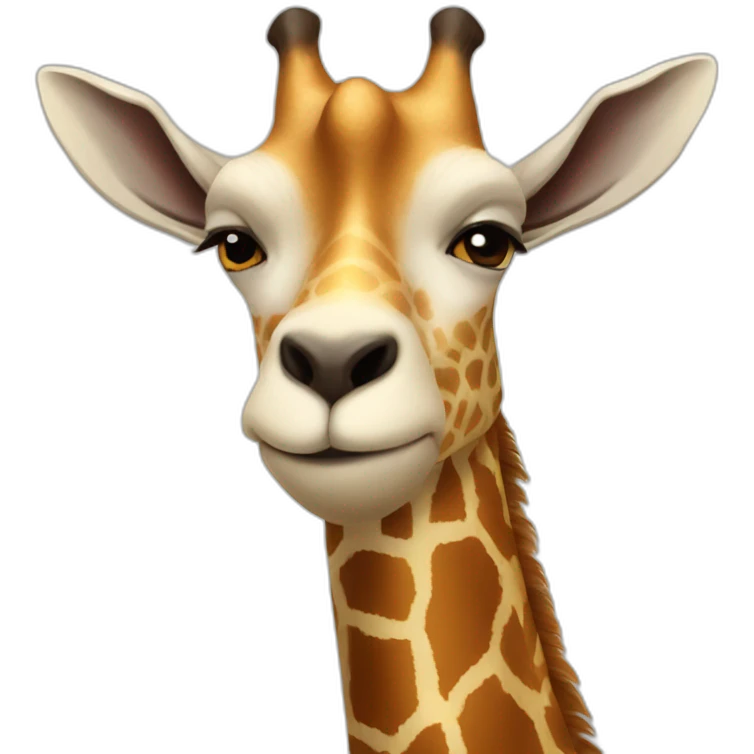 Giraffe neck goat face emoji