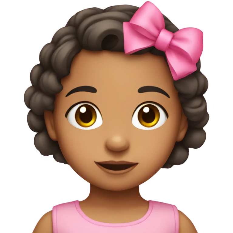 Hispanic toddler girl with pink bow  emoji