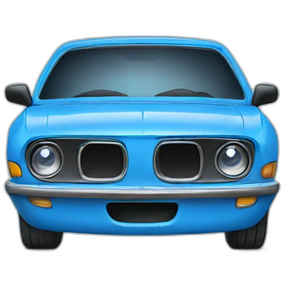 blue car with eyes emoji