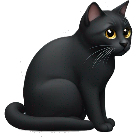 GATO NEGRO CON BLANCO  emoji
