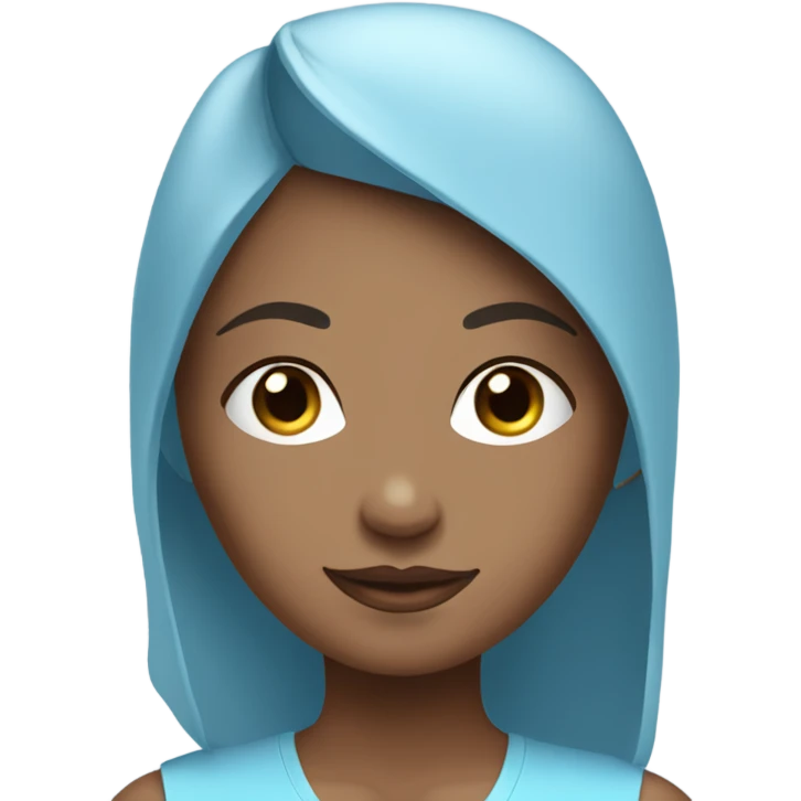 Yoga girl with sky blue outfit emoji