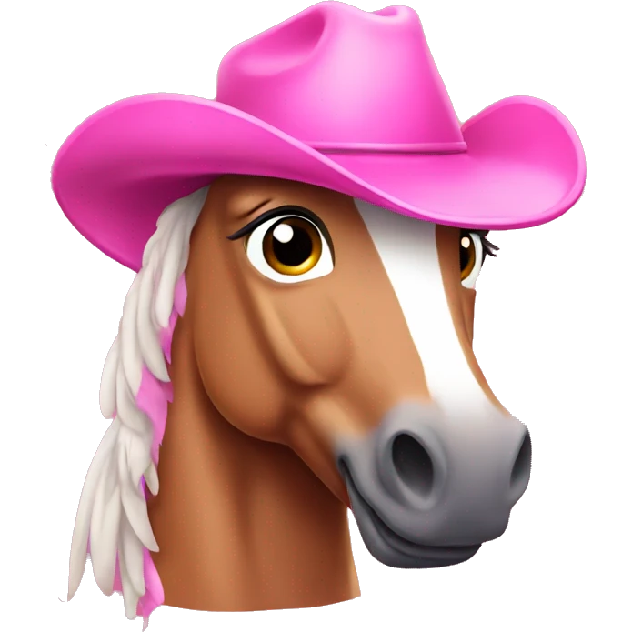 Pink pony with cowboy hat emoji