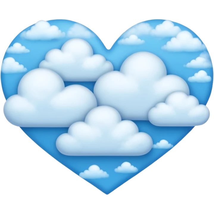 Cuore blu nuvole emoji