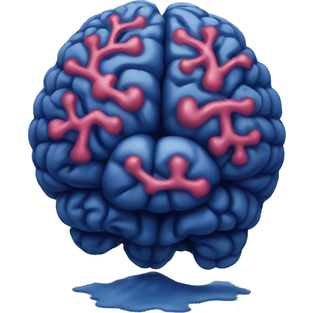 dark blue brain with liquid emoji emoji