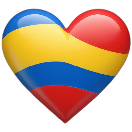 Red heart with Ukranian flag emoji