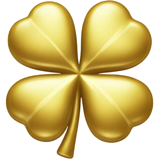 Shiny gold four leaf clover emoji