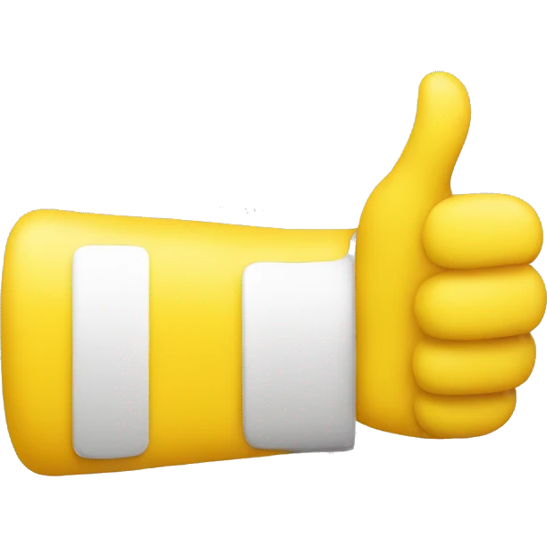 a yellow thumb up seen head on emoji