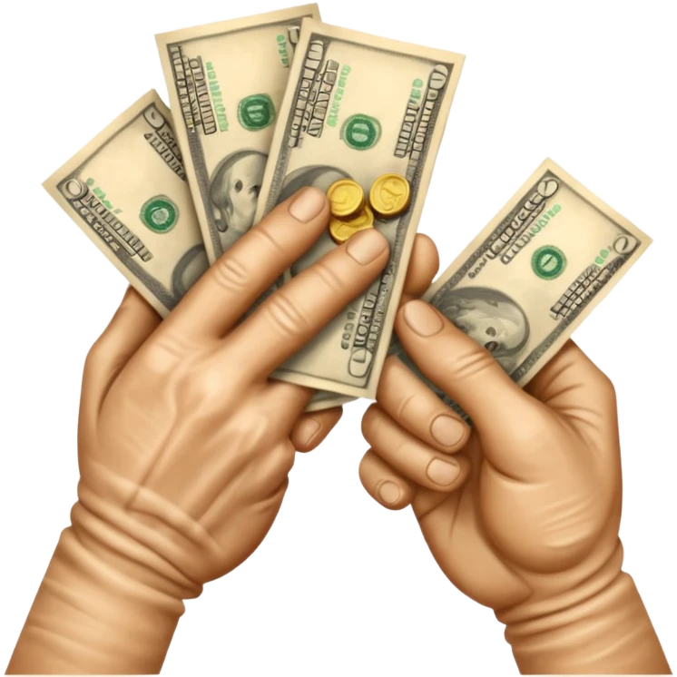 the hand passes money to the other hand emoji