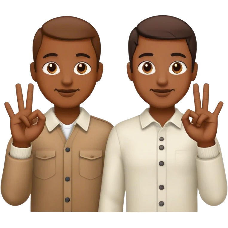 2 gang members doing a 6 in handsigns  emoji