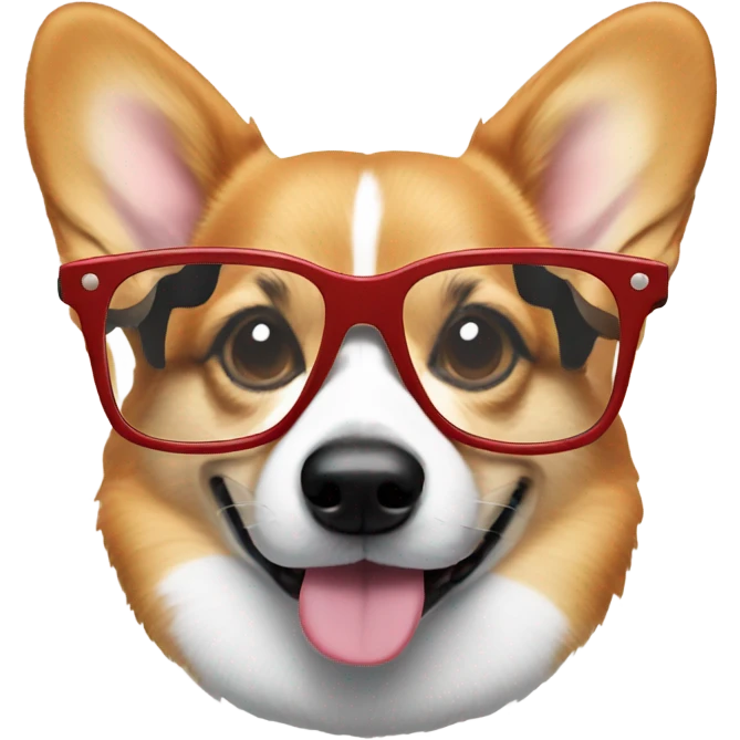 Corgi wearing glasses emoji