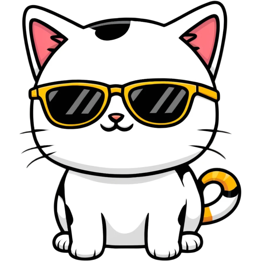 Cat with sunglasses emoji