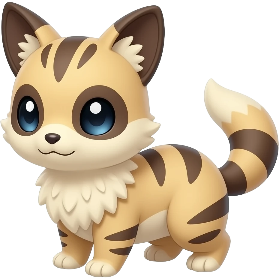 shiny shy sweet cute timid coy vernid-sergal-civet-genet-Fakémon-Digimon- emoji