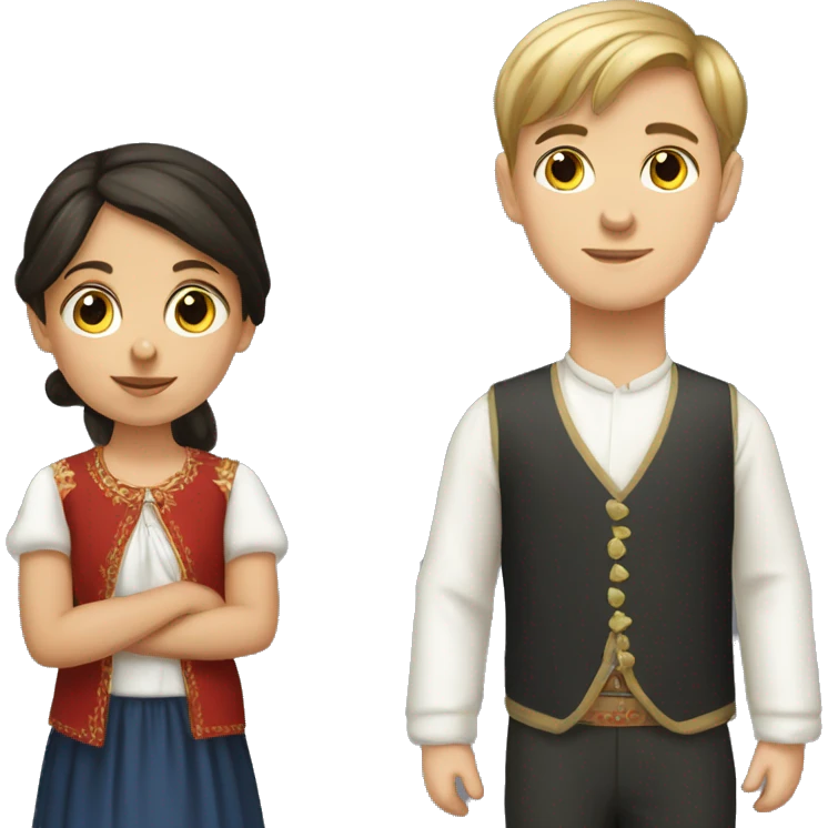 Georgian girl and Russian boy  emoji