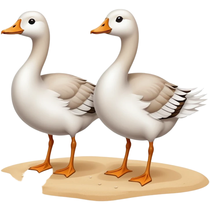 Two geese on the beach emoji