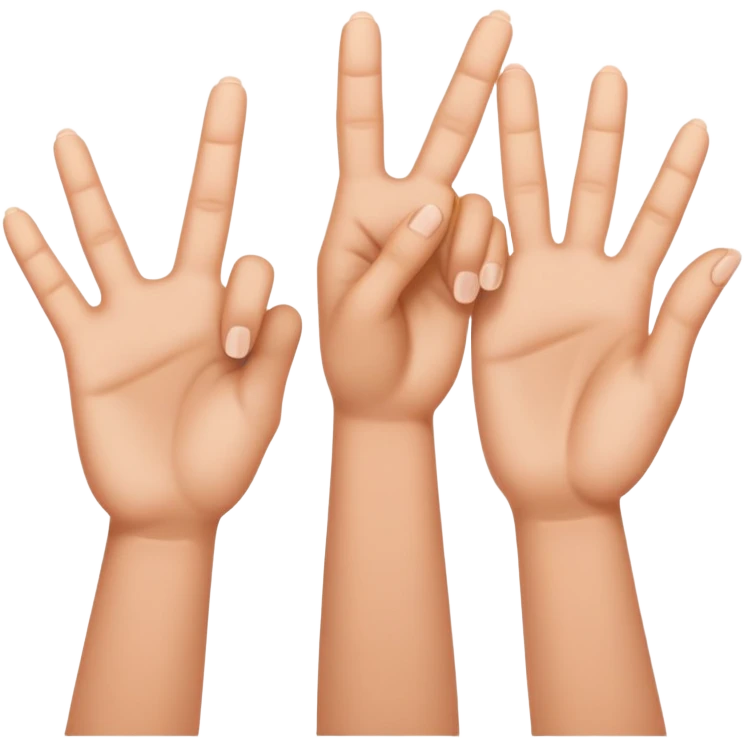دستی که انگشت هاش یکی در میون باز باشه emoji