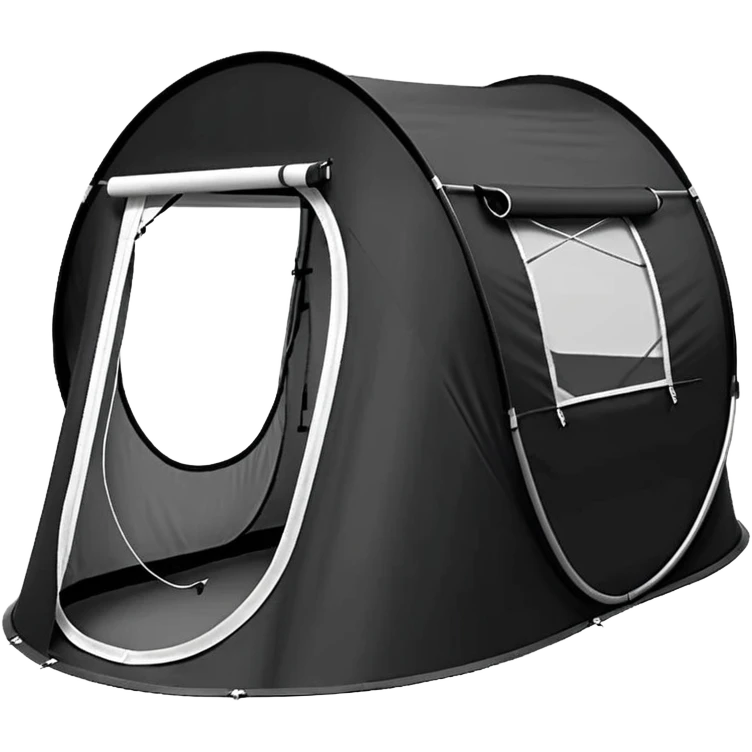 Tall Oval Narrow Pop up tent black not deep emoji