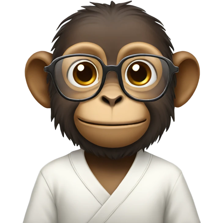 Monkey with glasses holding prayer emoji