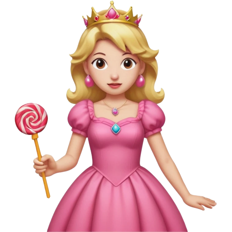Princess peach with a lollipop emoji